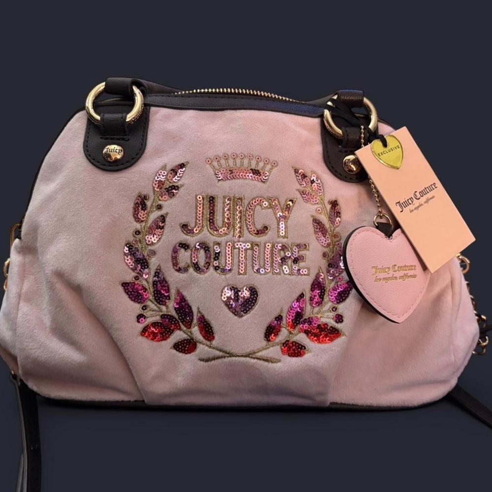 Juicy Couture Light Pink Embellished Shoulder Bag
